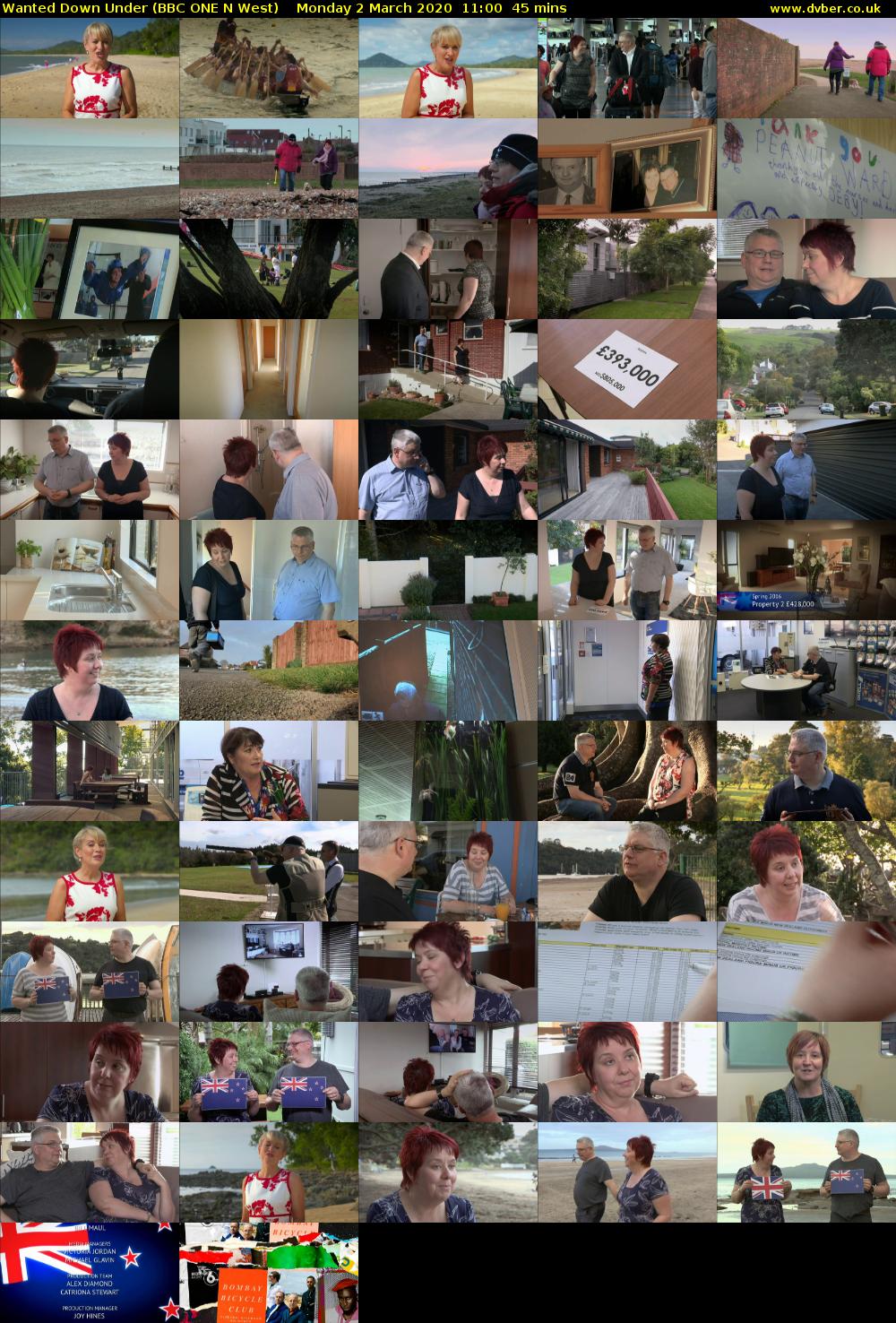 Wanted Down Under (BBC ONE N West) Monday 2 March 2020 11:00 - 11:45