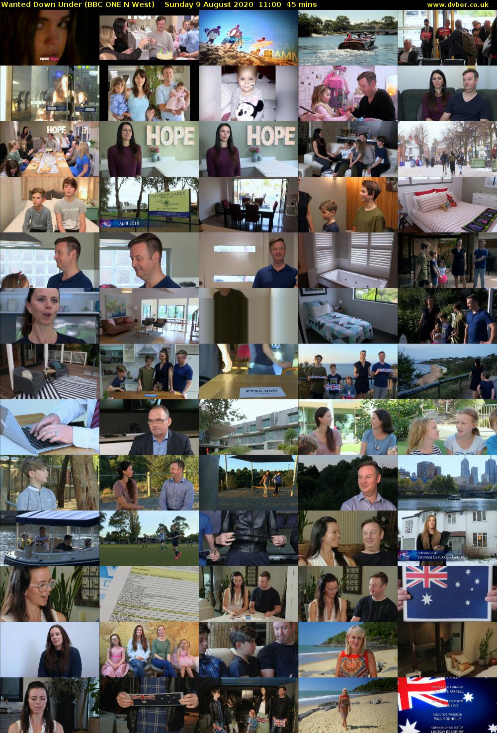 Wanted Down Under (BBC ONE N West) Sunday 9 August 2020 11:00 - 11:45