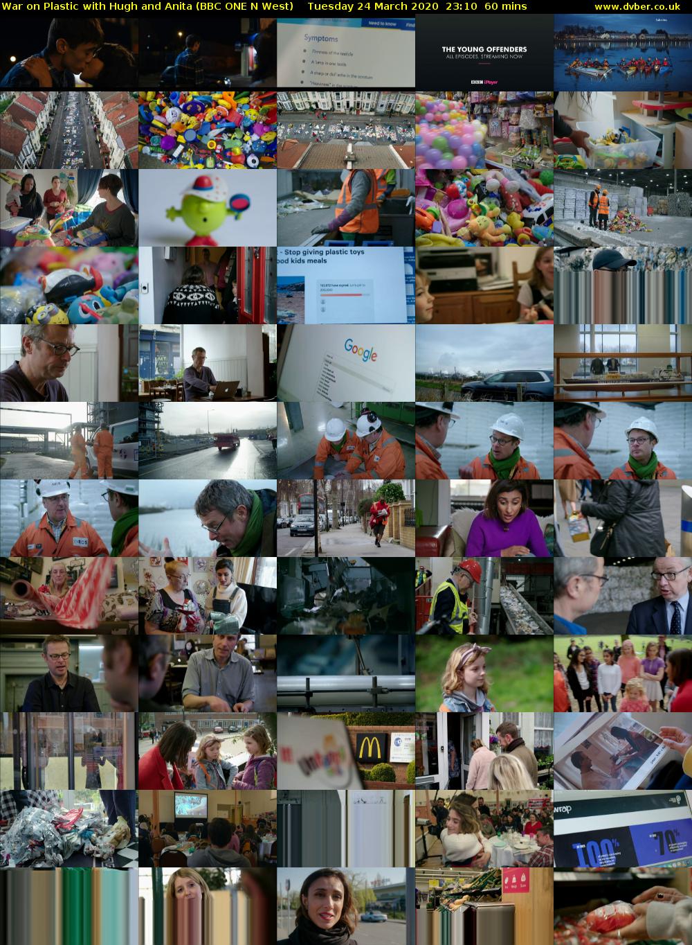 War on Plastic with Hugh and Anita (BBC ONE N West) Tuesday 24 March 2020 23:10 - 00:10