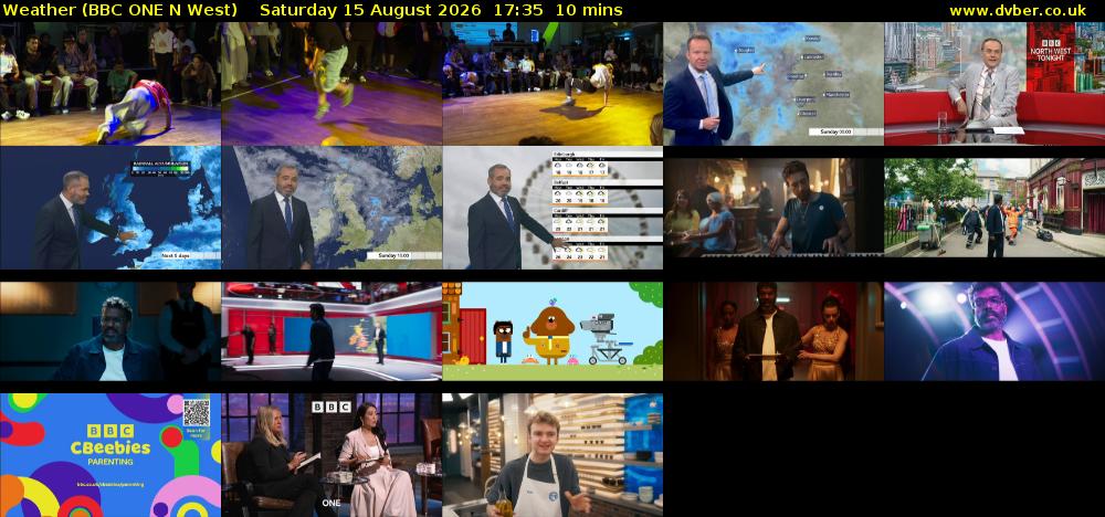 Weather (BBC ONE N West) Saturday 15 August 2026 17:35 - 17:45