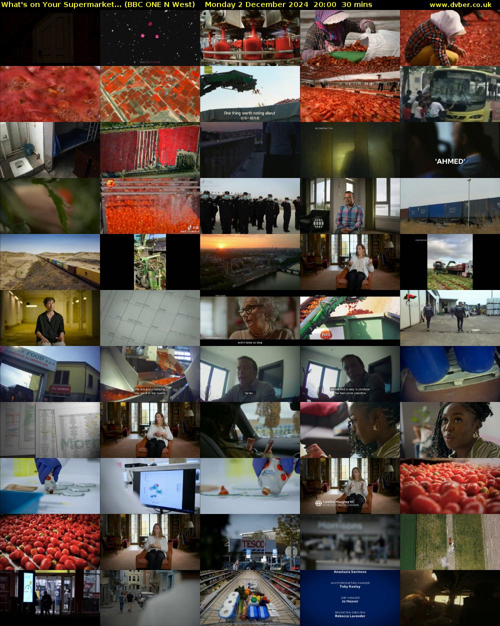 What's on Your Supermarket... (BBC ONE N West) Monday 2 December 2024 20:00 - 20:30