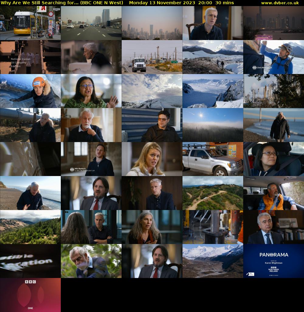 Why Are We Still Searching for... (BBC ONE N West) Monday 13 November 2023 20:00 - 20:30