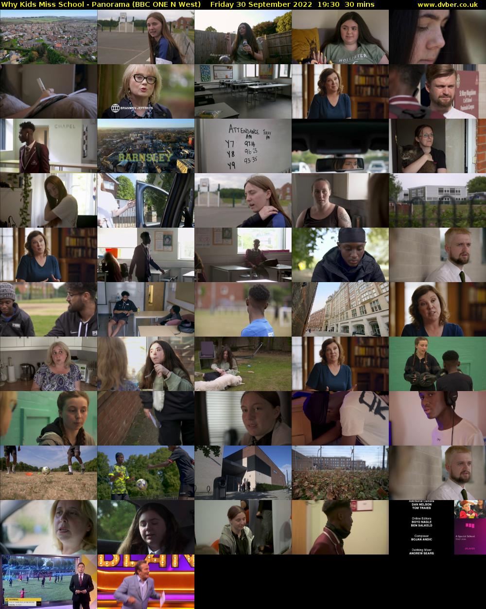 Why Kids Miss School - Panorama (BBC ONE N West) Friday 30 September 2022 19:30 - 20:00