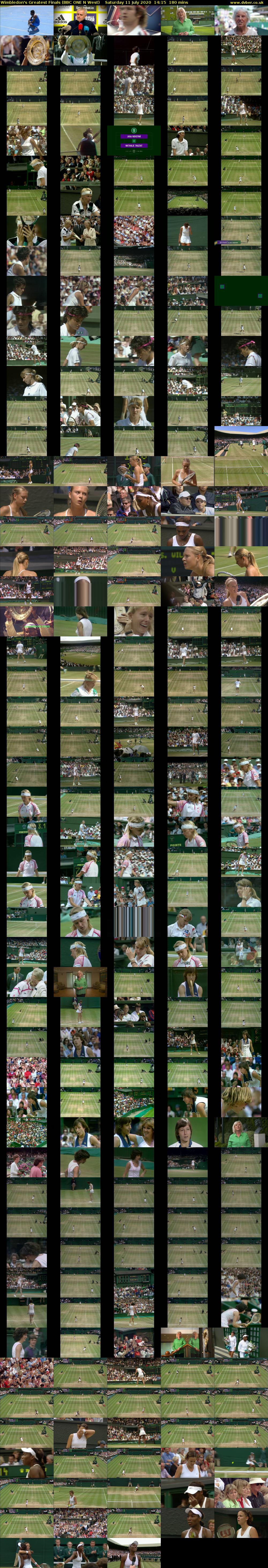 Wimbledon's Greatest Finals (BBC ONE N West) Saturday 11 July 2020 14:15 - 17:15