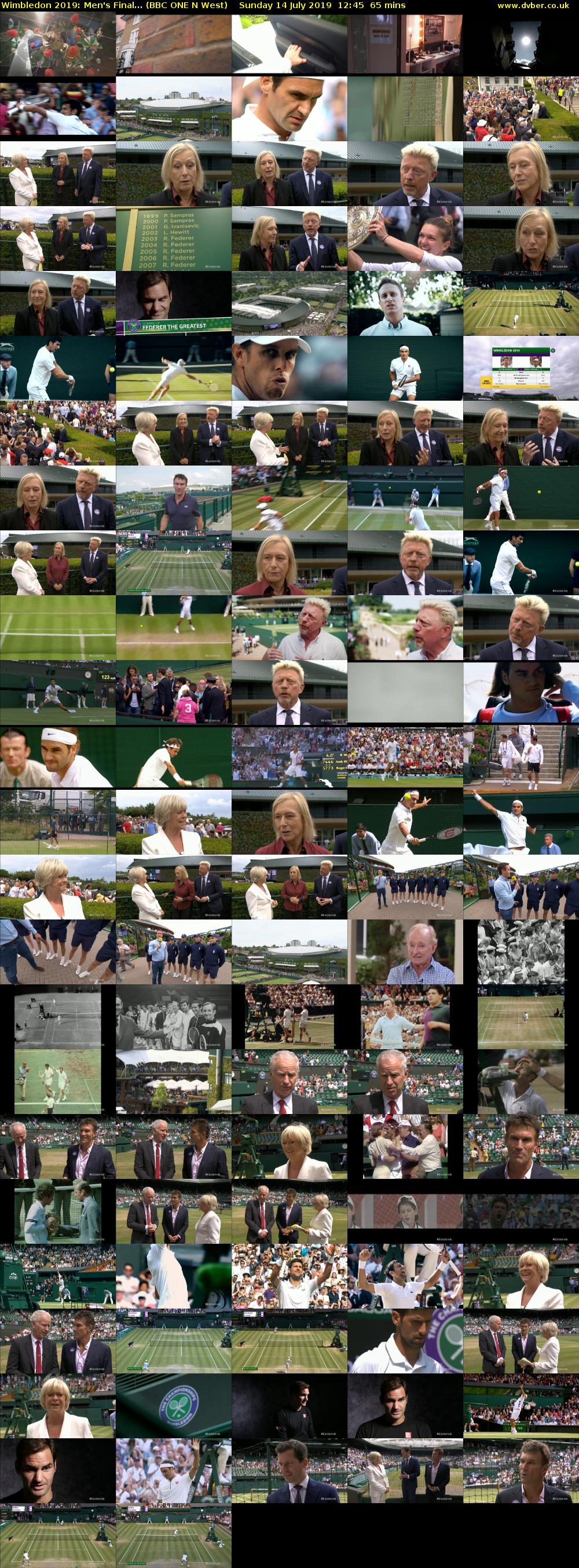 Wimbledon 2019: Men's Final... (BBC ONE N West) Sunday 14 July 2019 12:45 - 13:50