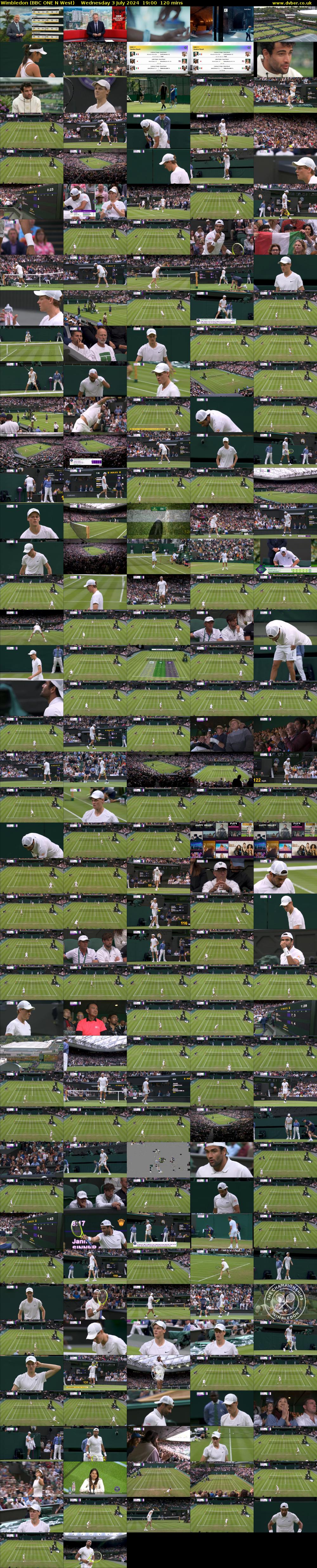 Wimbledon (BBC ONE N West) Wednesday 3 July 2024 19:00 - 21:00