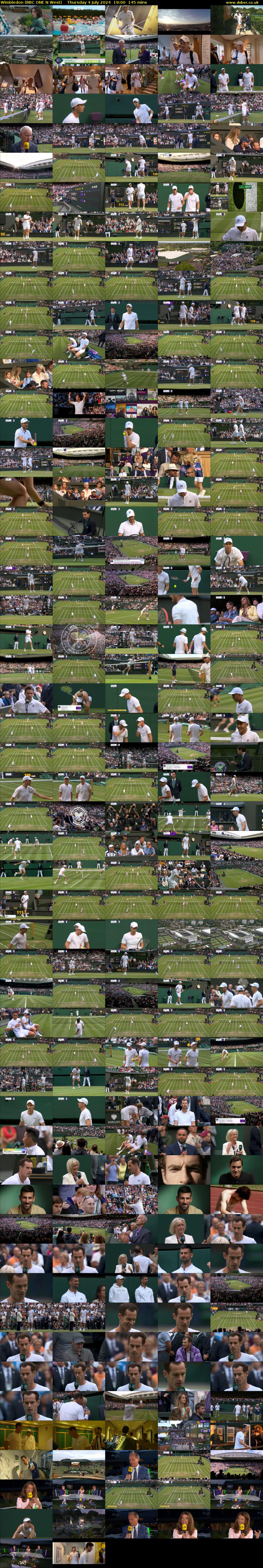 Wimbledon (BBC ONE N West) Thursday 4 July 2024 19:00 - 21:25