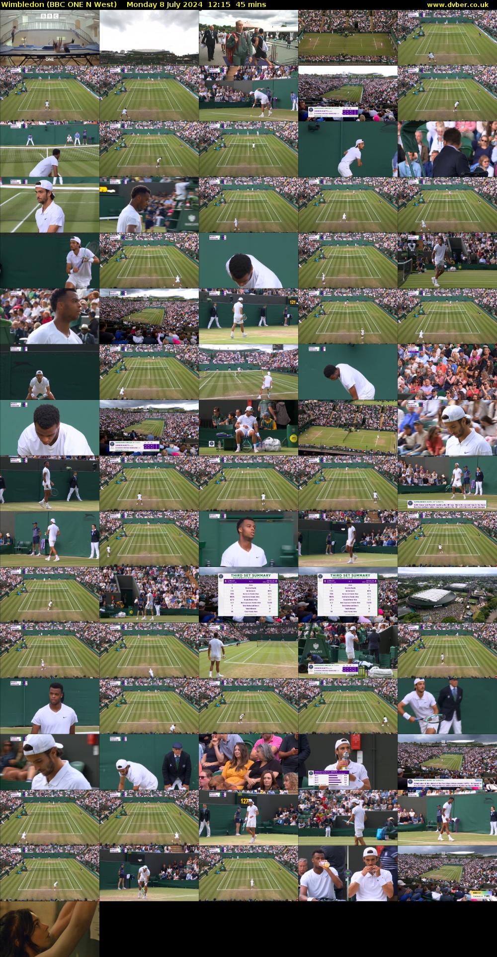 Wimbledon (BBC ONE N West) Monday 8 July 2024 12:15 - 13:00