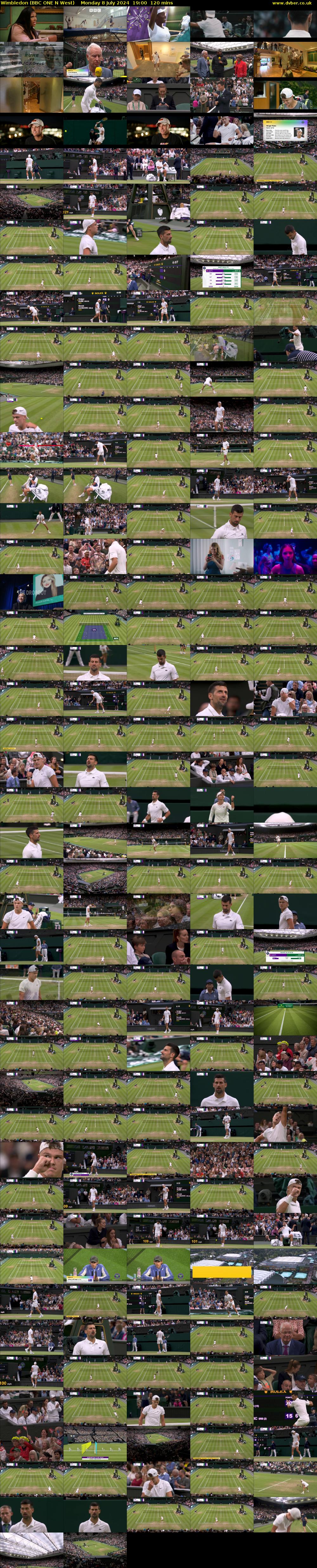 Wimbledon (BBC ONE N West) Monday 8 July 2024 19:00 - 21:00