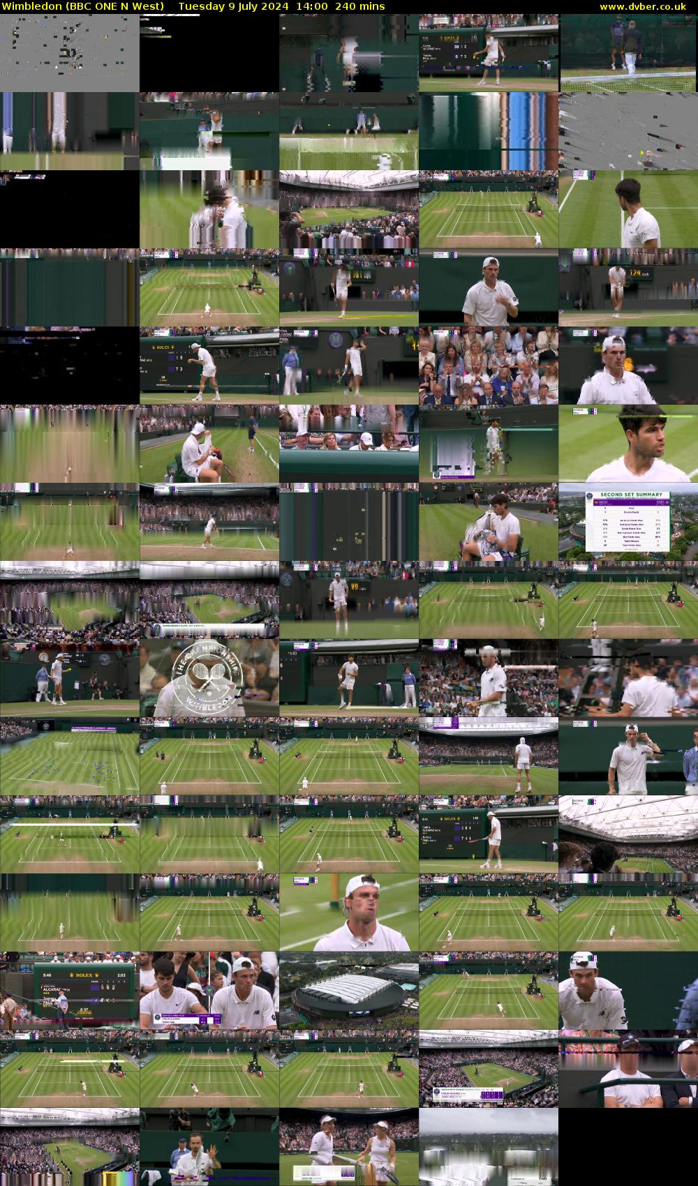 Wimbledon (BBC ONE N West) Tuesday 9 July 2024 14:00 - 18:00