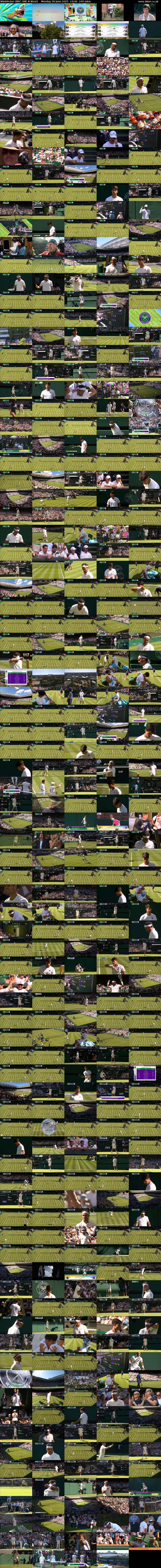 Wimbledon (BBC ONE N West) Monday 30 June 2025 14:00 - 18:00
