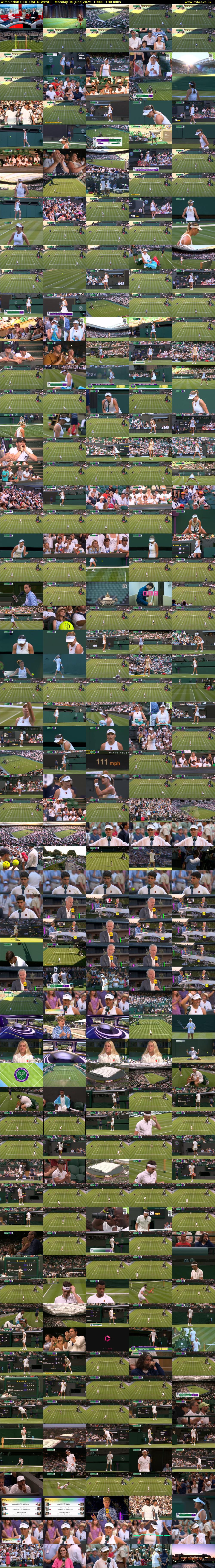 Wimbledon (BBC ONE N West) Monday 30 June 2025 19:00 - 22:00