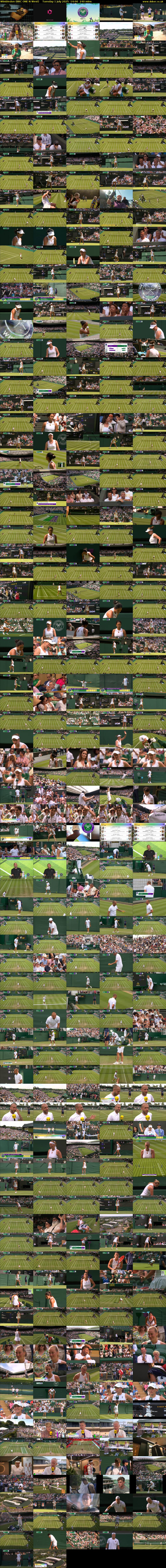 Wimbledon (BBC ONE N West) Tuesday 1 July 2025 14:00 - 18:00