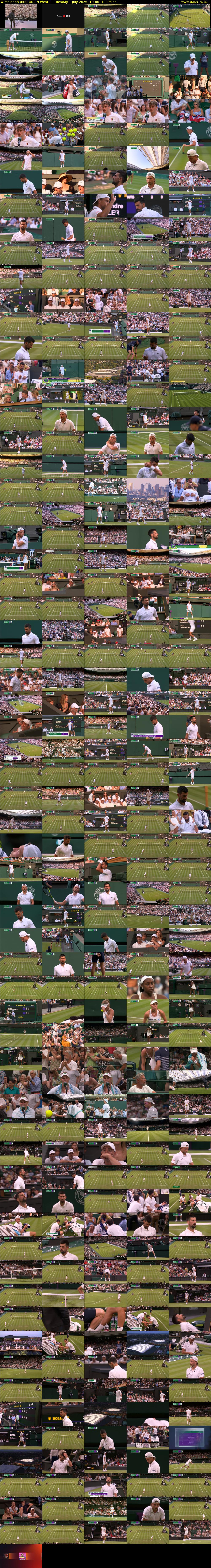 Wimbledon (BBC ONE N West) Tuesday 1 July 2025 19:00 - 22:00