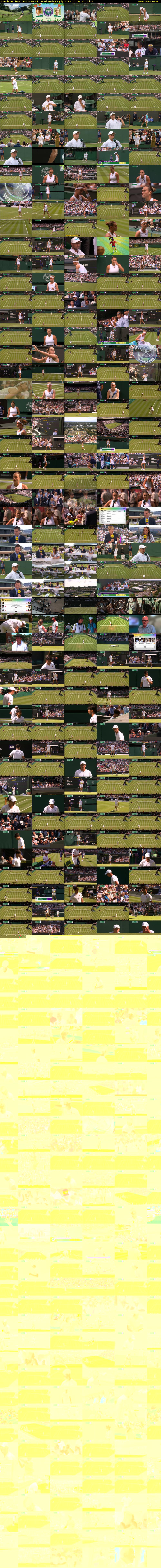 Wimbledon (BBC ONE N West) Wednesday 2 July 2025 14:00 - 18:00