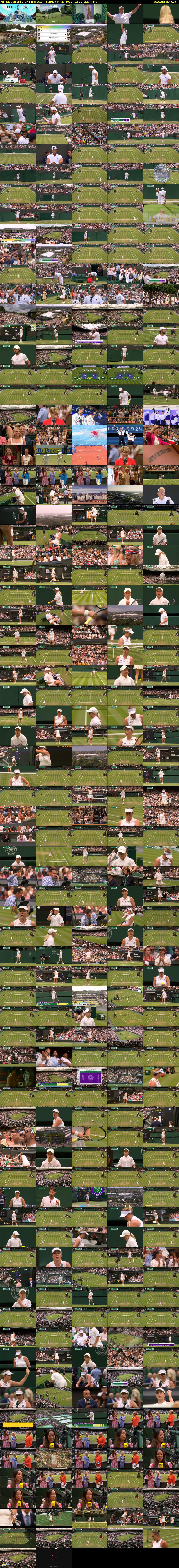 Wimbledon (BBC ONE N West) Sunday 6 July 2025 12:25 - 16:10