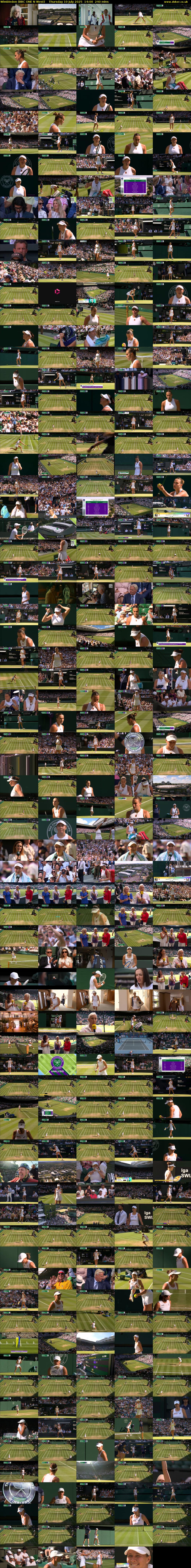 Wimbledon (BBC ONE N West) Thursday 10 July 2025 14:00 - 18:00