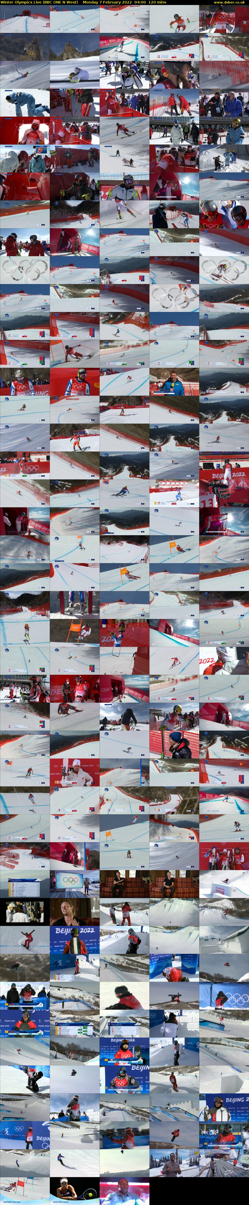 Winter Olympics Live (BBC ONE N West) Monday 7 February 2022 04:00 - 06:00