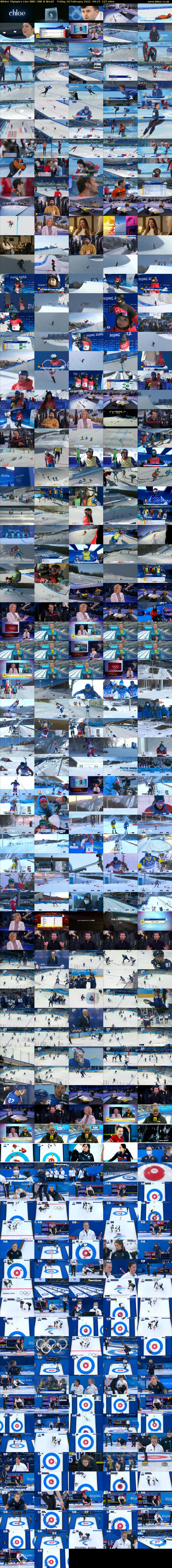 Winter Olympics Live (BBC ONE N West) Friday 18 February 2022 09:15 - 13:00