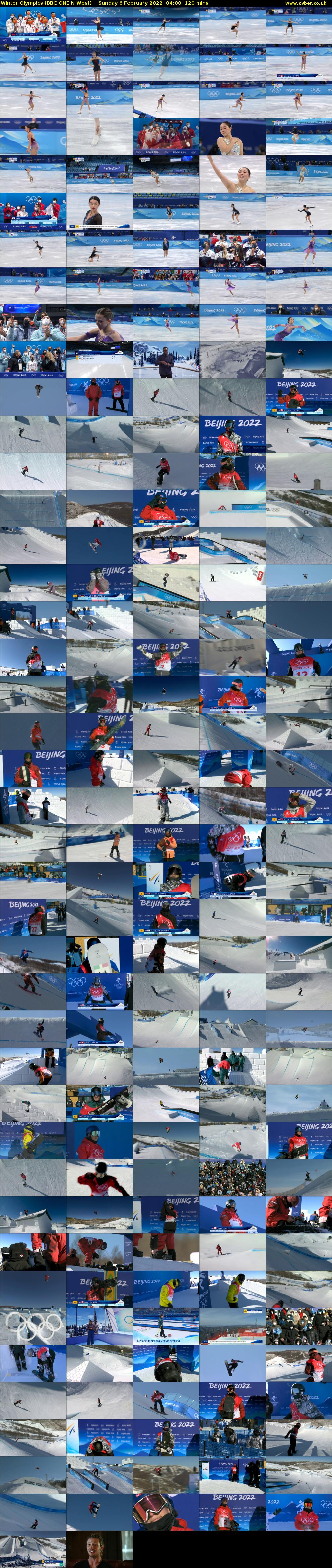 Winter Olympics (BBC ONE N West) Sunday 6 February 2022 04:00 - 06:00