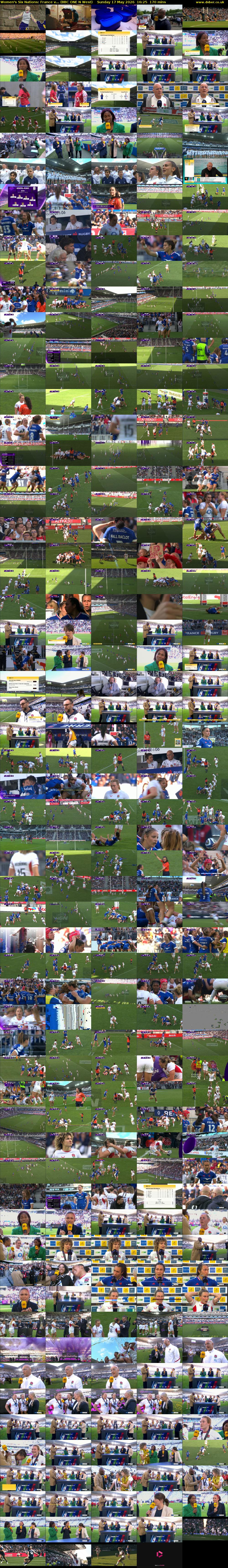 Women's Six Nations: France v... (BBC ONE N West) Sunday 17 May 2026 16:25 - 19:15