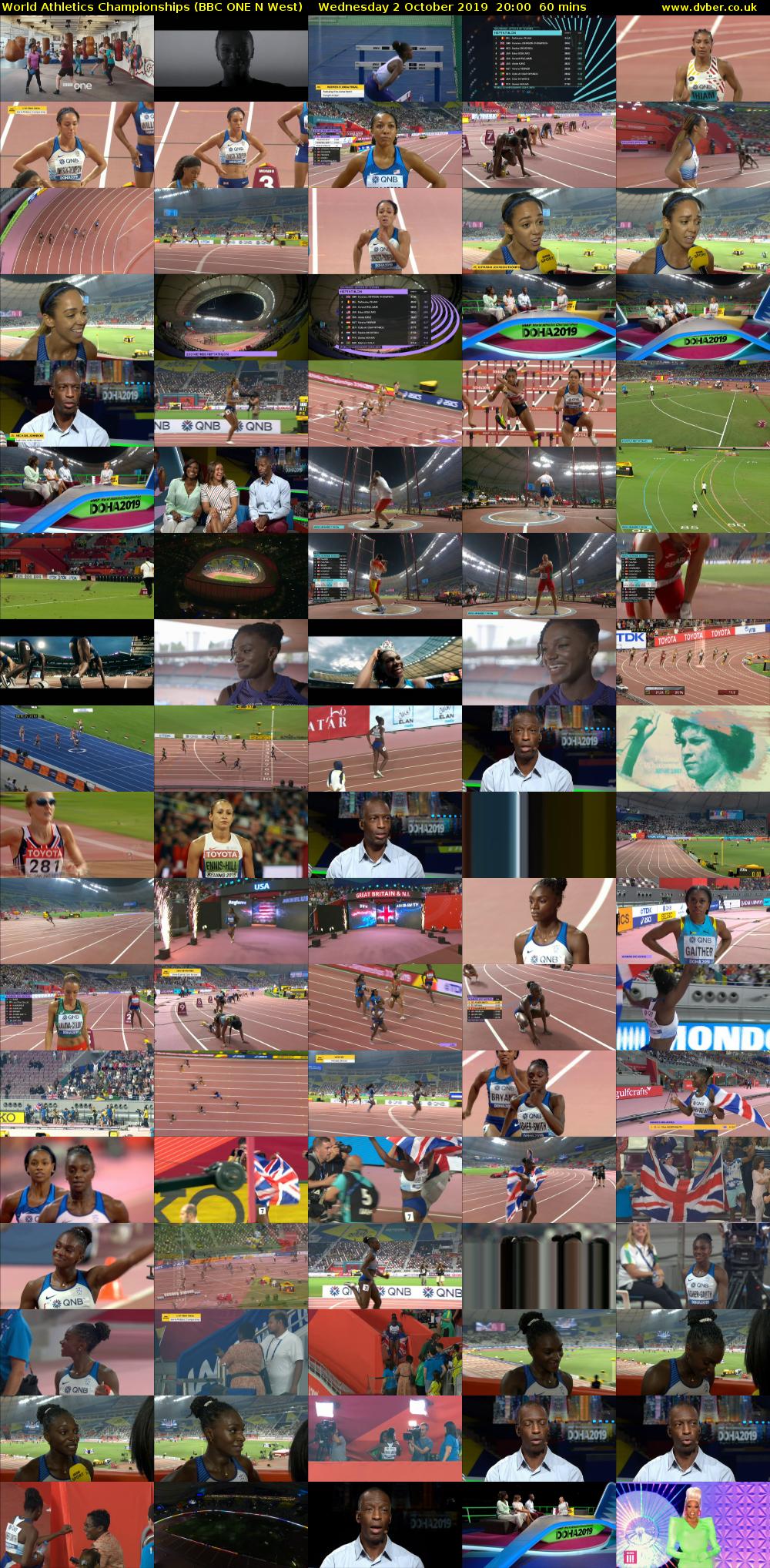 World Athletics Championships (BBC ONE N West) Wednesday 2 October 2019 20:00 - 21:00