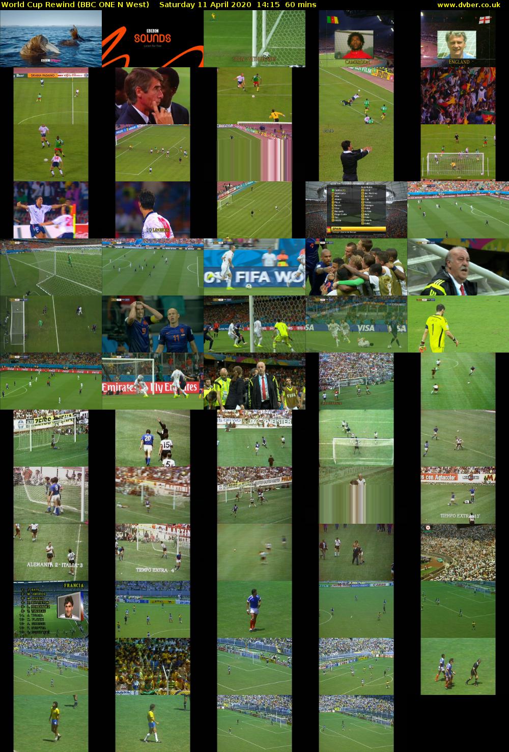 World Cup Rewind (BBC ONE N West) Saturday 11 April 2020 14:15 - 15:15