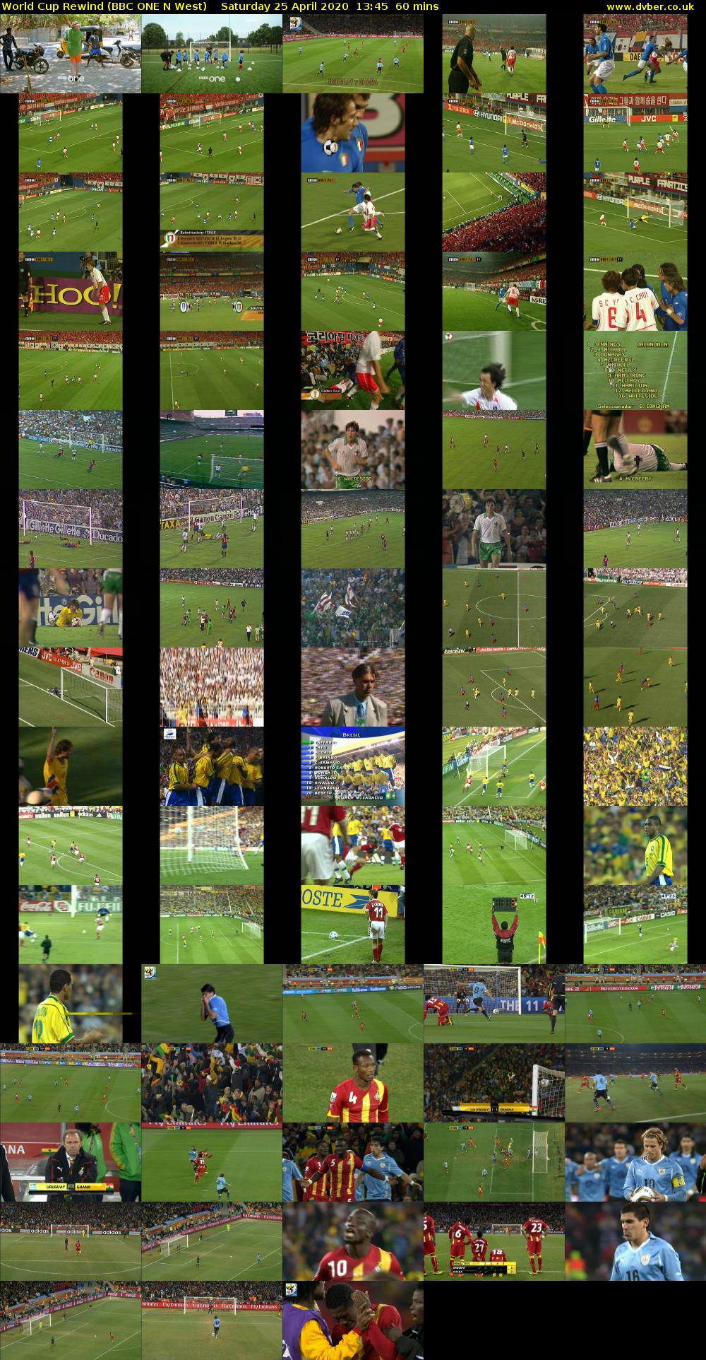 World Cup Rewind (BBC ONE N West) Saturday 25 April 2020 13:45 - 14:45