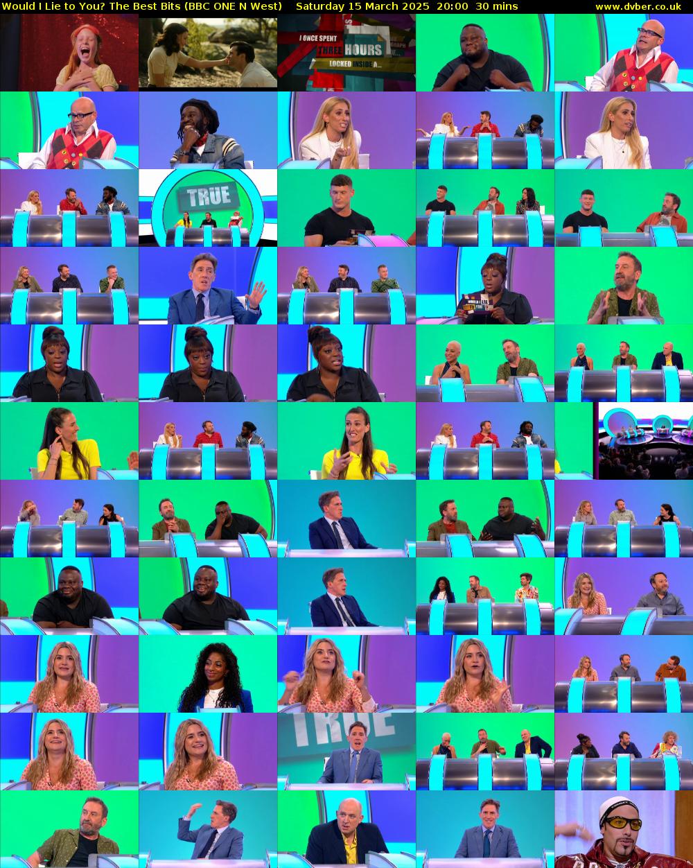 Would I Lie To You? The Best Bits (BBC ONE N West) Saturday 15 March 2025 20:00 - 20:30