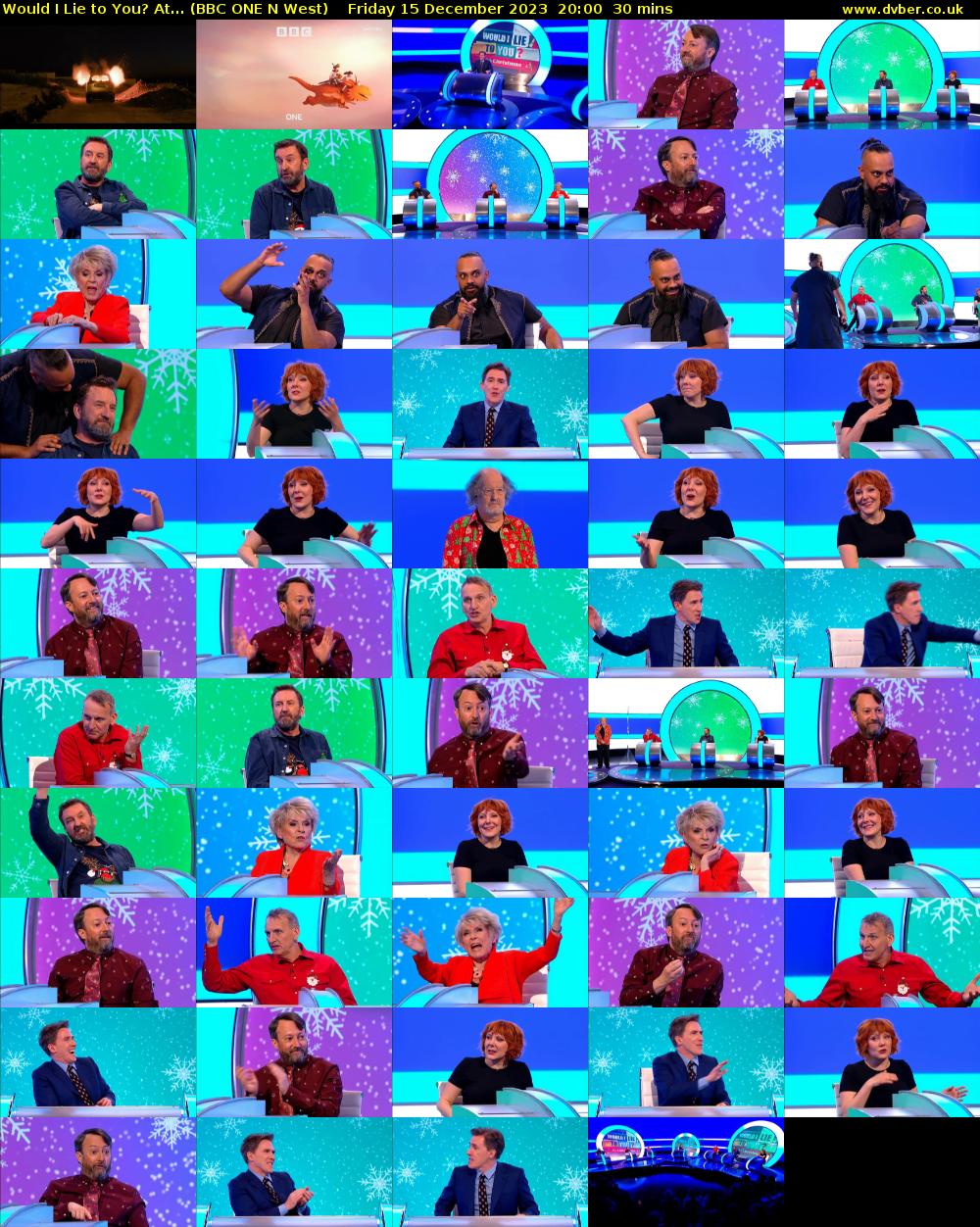 Would I Lie to You? At... (BBC ONE N West) Friday 15 December 2023 20:00 - 20:30