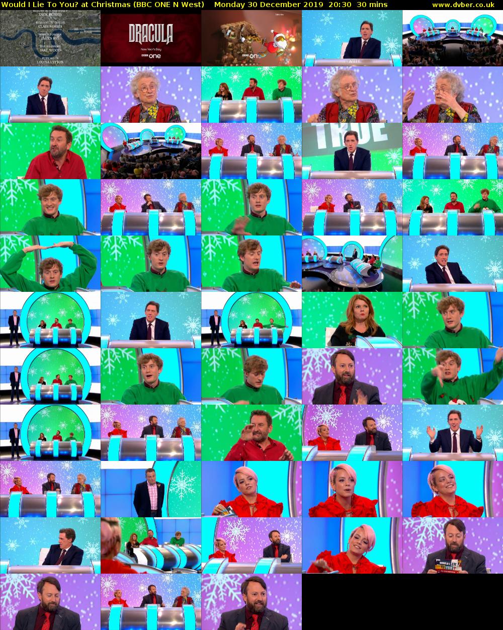 Would I Lie to You? At Christmas (BBC ONE N West) Monday 30 December 2019 20:30 - 21:00