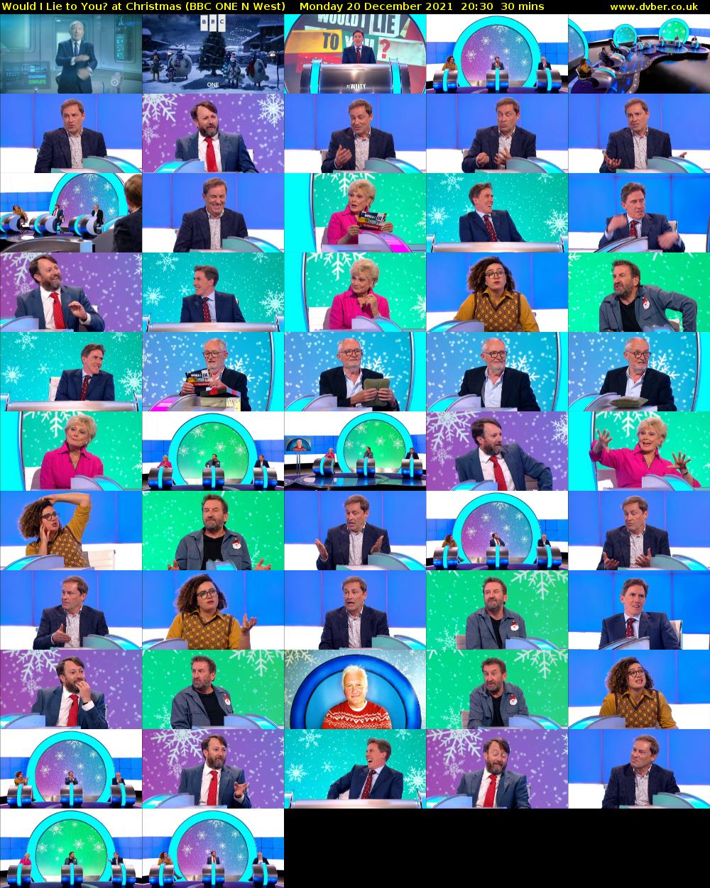 Would I Lie to You? At Christmas (BBC ONE N West) Monday 20 December 2021 20:30 - 21:00