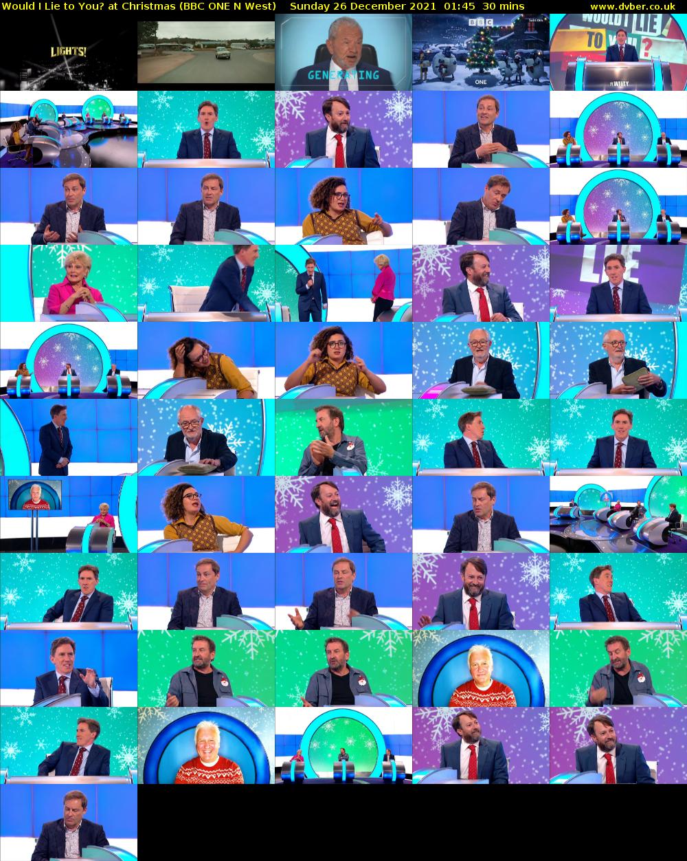 Would I Lie to You? At Christmas (BBC ONE N West) Sunday 26 December 2021 01:45 - 02:15
