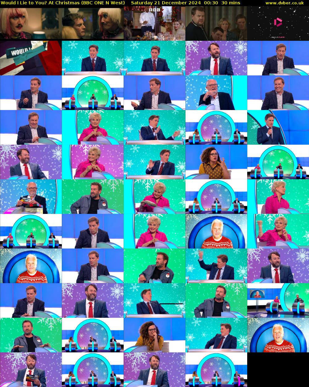 Would I Lie to You? At Christmas (BBC ONE N West) Saturday 21 December 2024 00:30 - 01:00