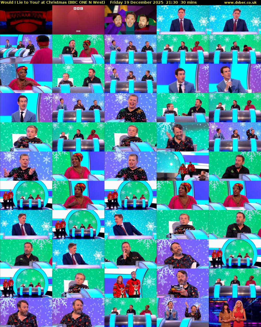 Would I Lie to You? At Christmas (BBC ONE N West) Friday 19 December 2025 21:30 - 22:00
