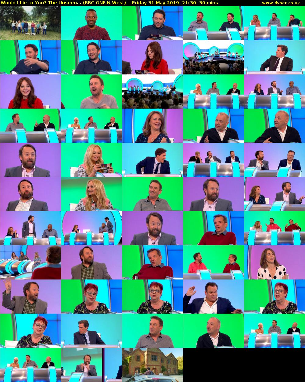 Would I Lie to You? The Unseen... (BBC ONE N West) Friday 31 May 2019 21:30 - 22:00
