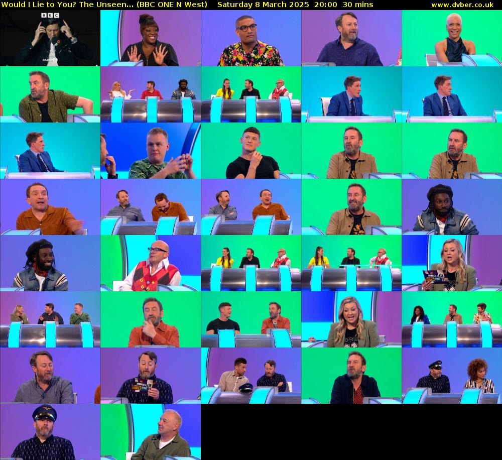 Would I Lie to You? The Unseen... (BBC ONE N West) Saturday 8 March 2025 20:00 - 20:30