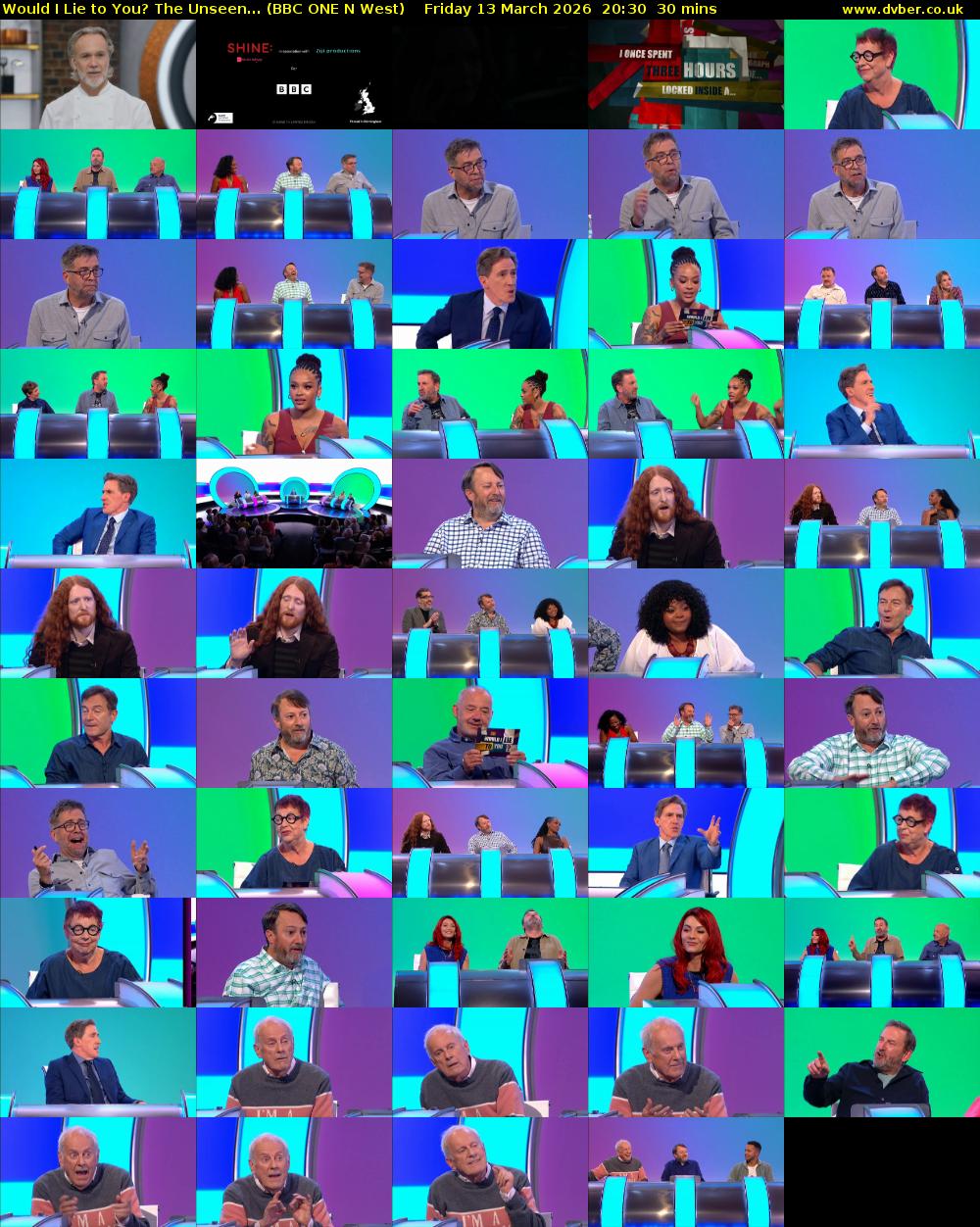 Would I Lie to You? The Unseen... (BBC ONE N West) Friday 13 March 2026 20:30 - 21:00