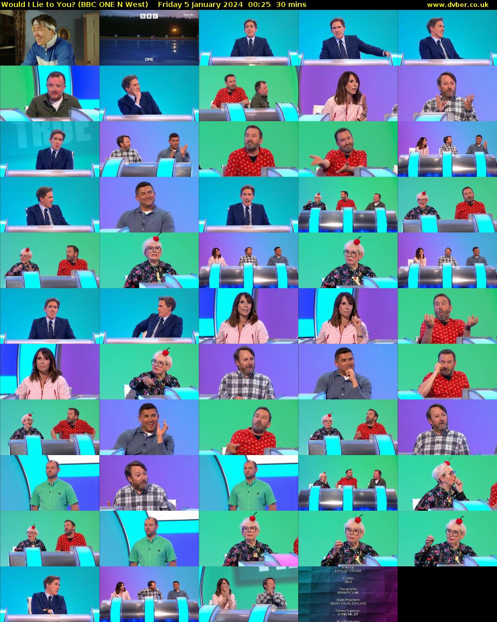 Would I Lie to You? (BBC ONE N West) Friday 5 January 2024 00:25 - 00:55