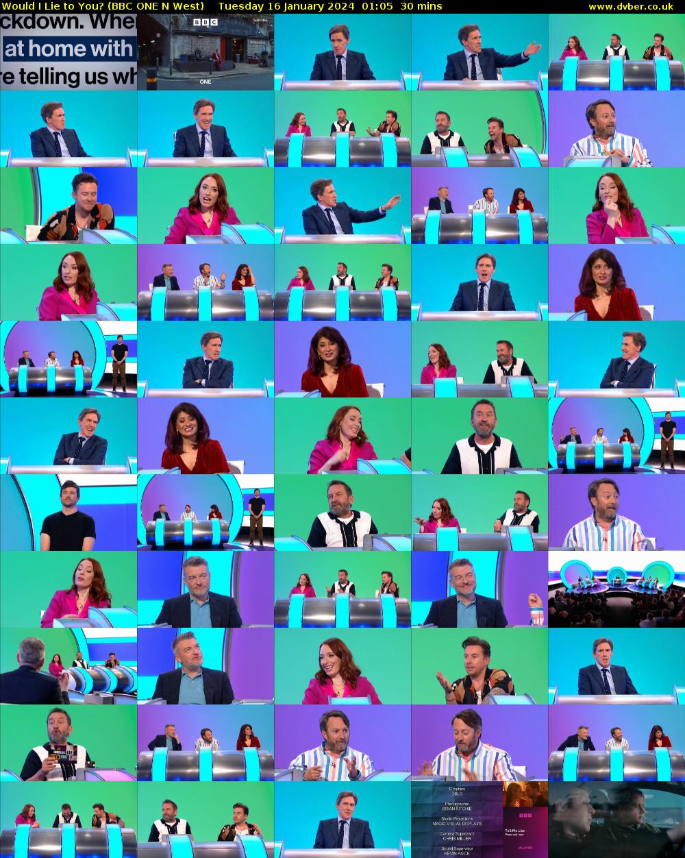 Would I Lie to You? (BBC ONE N West) Tuesday 16 January 2024 01:05 - 01:35