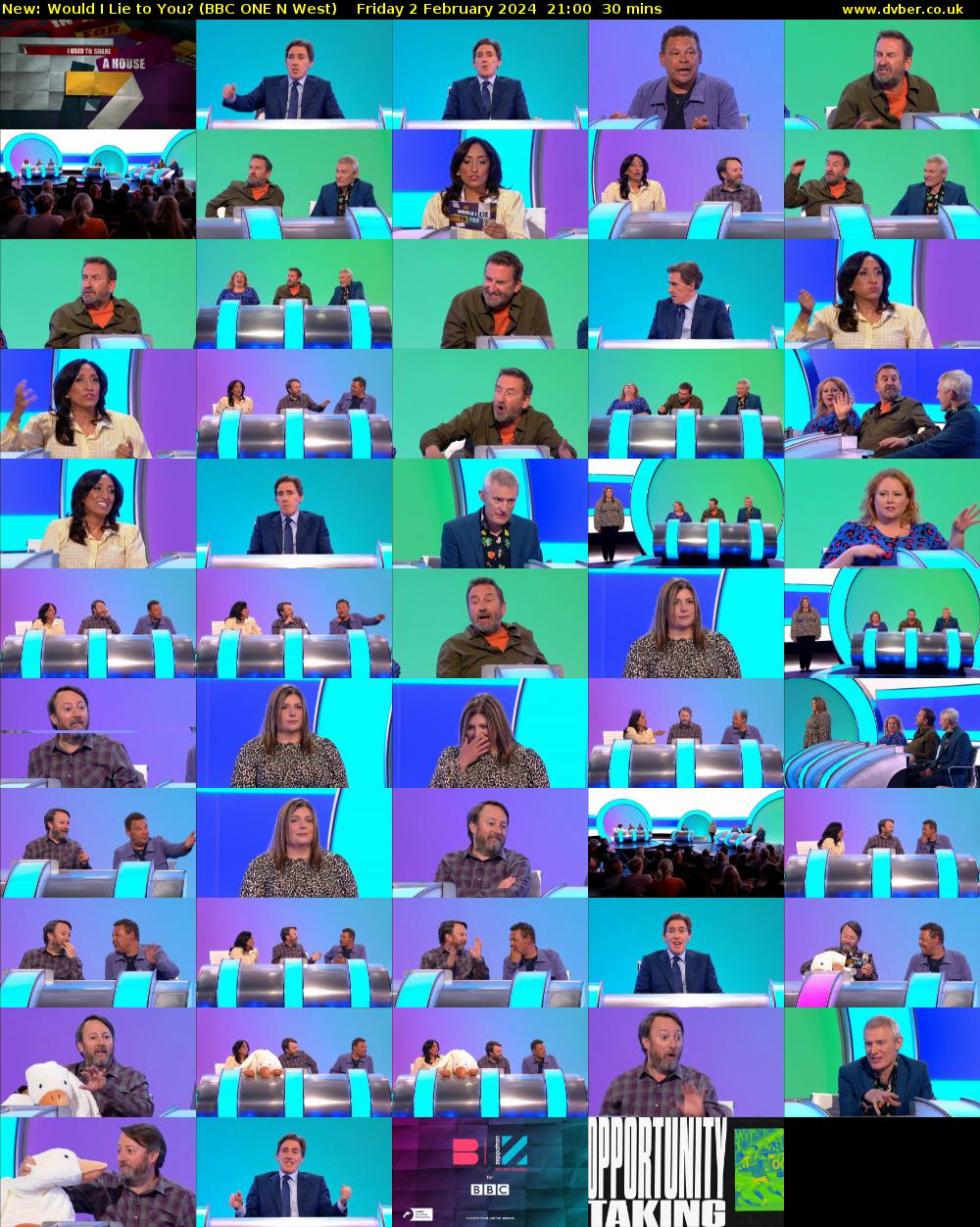 Would I Lie to You? (BBC ONE N West) Friday 2 February 2024 21:00 - 21:30