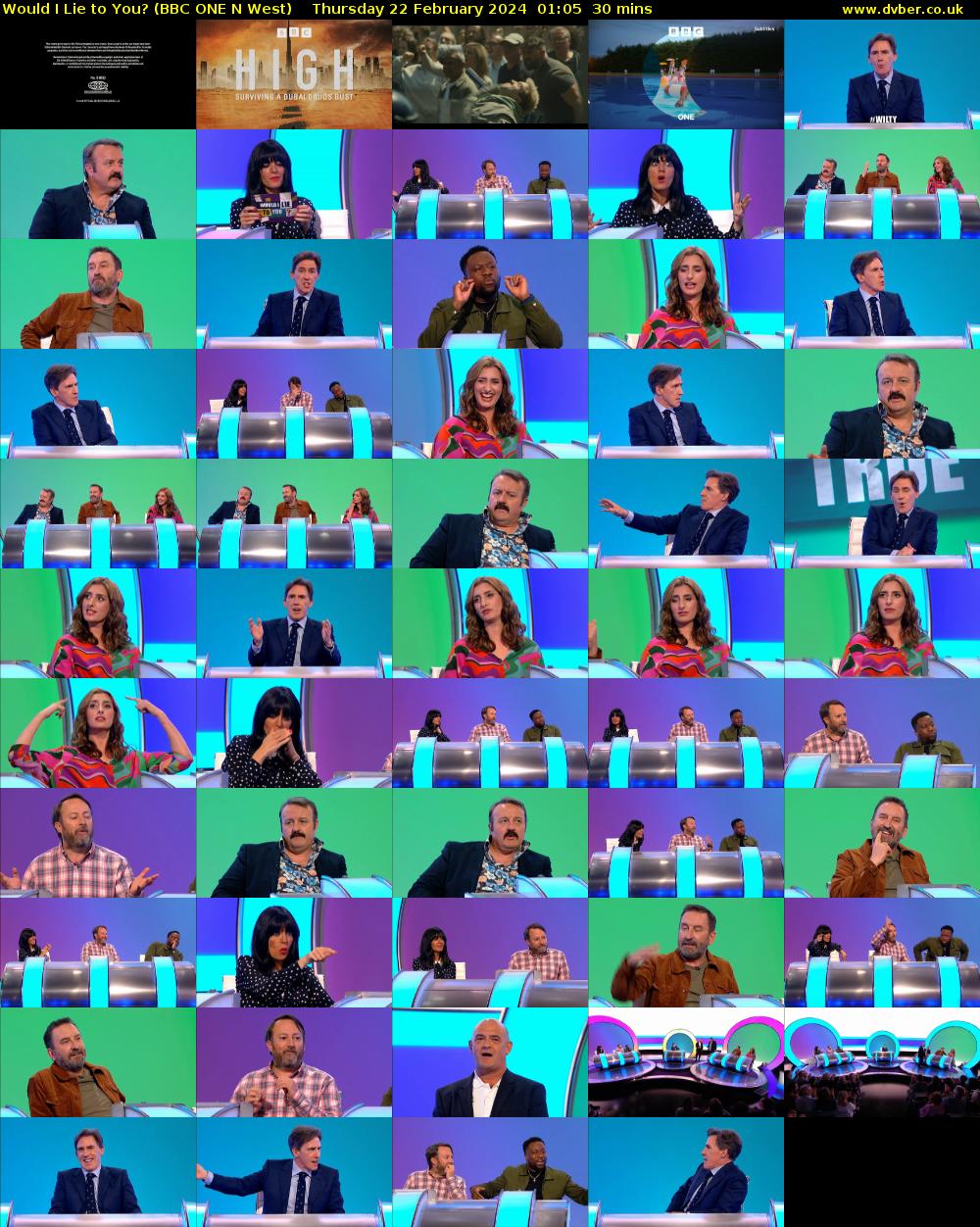 Would I Lie to You? (BBC ONE N West) Thursday 22 February 2024 01:05 - 01:35