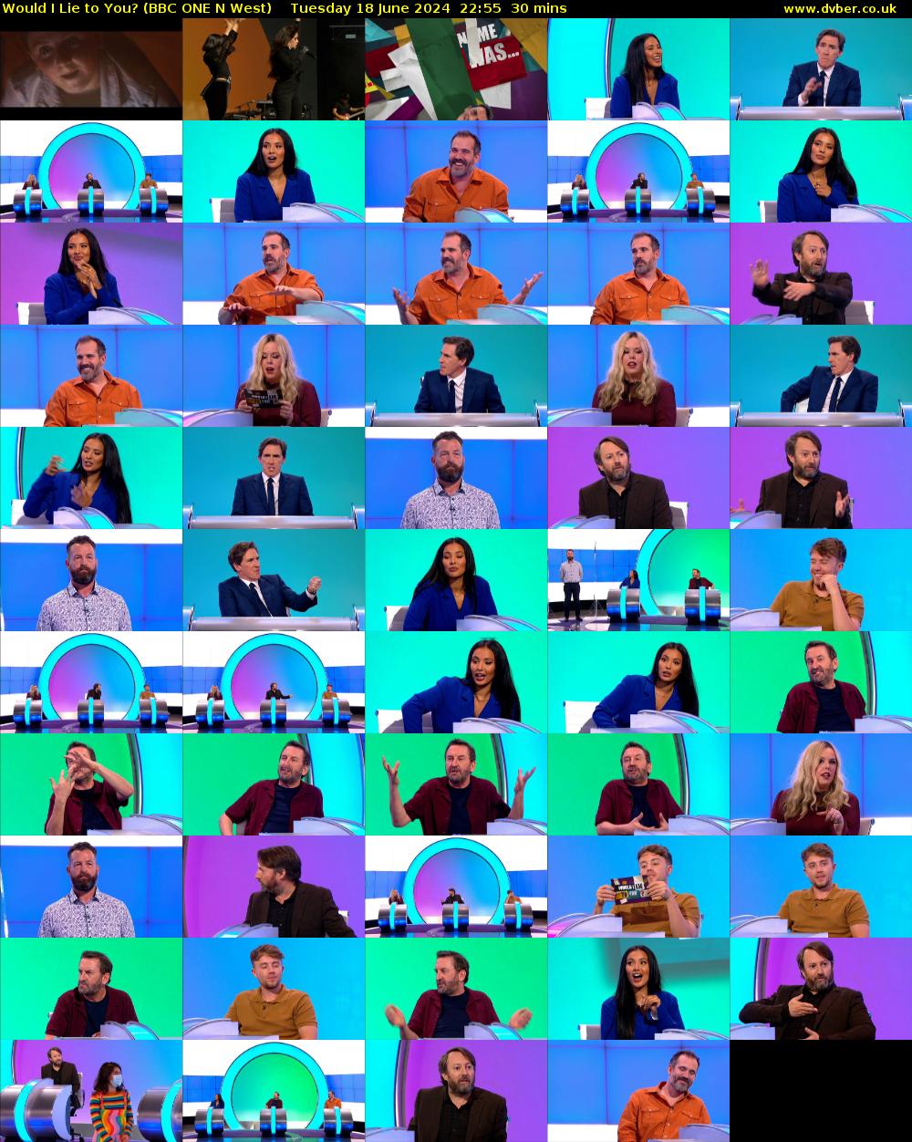Would I Lie to You? (BBC ONE N West) Tuesday 18 June 2024 22:55 - 23:25