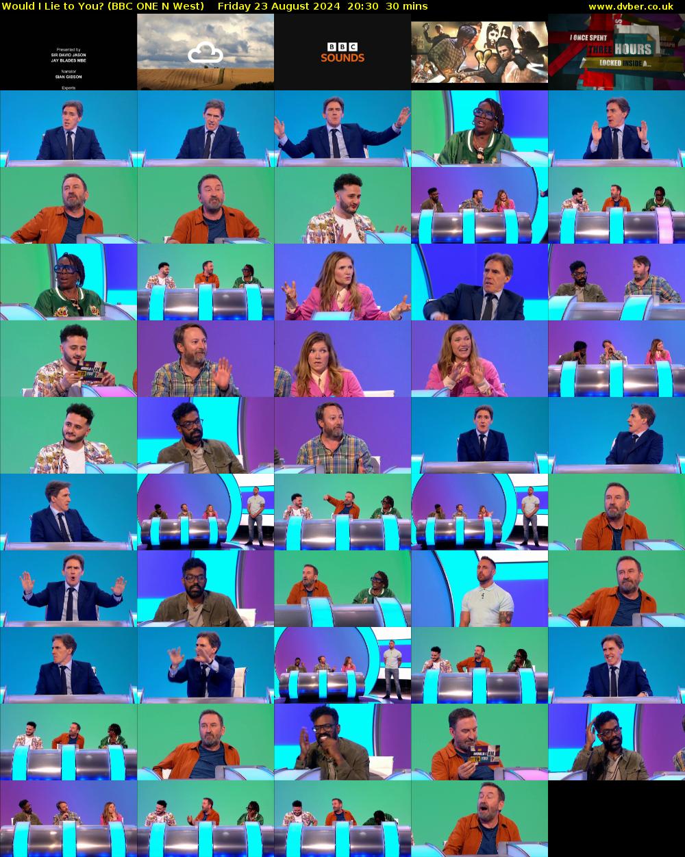 Would I Lie to You? (BBC ONE N West) Friday 23 August 2024 20:30 - 21:00