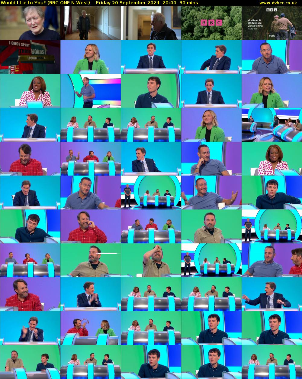 Would I Lie to You? (BBC ONE N West) Friday 20 September 2024 20:00 - 20:30