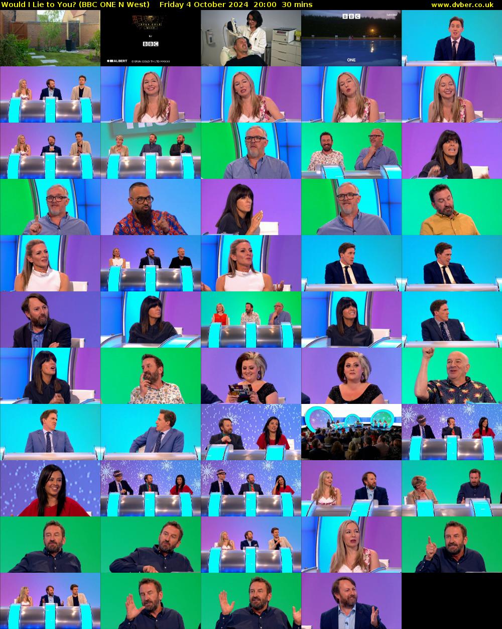 Would I Lie to You? (BBC ONE N West) Friday 4 October 2024 20:00 - 20:30