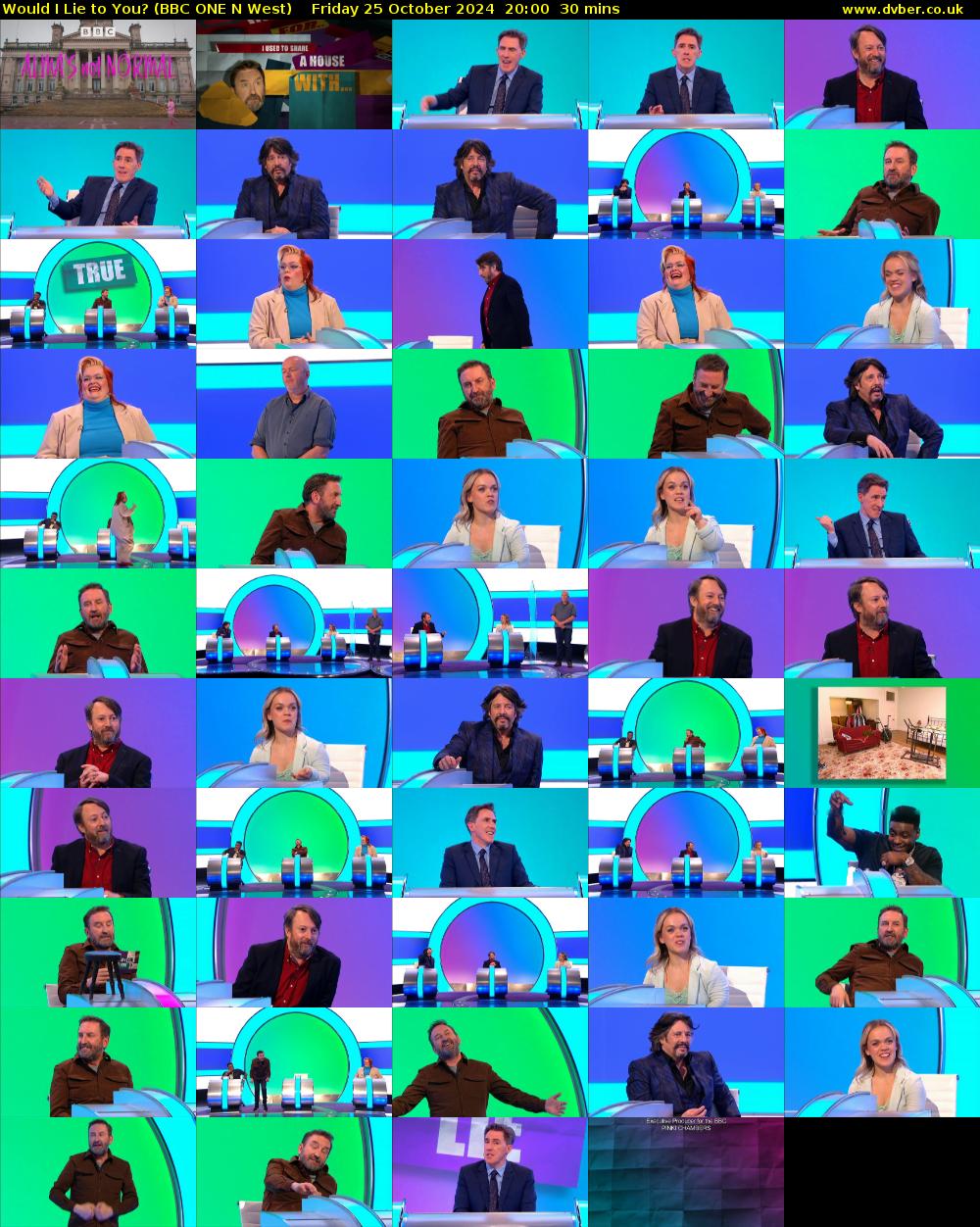Would I Lie to You? (BBC ONE N West) Friday 25 October 2024 20:00 - 20:30