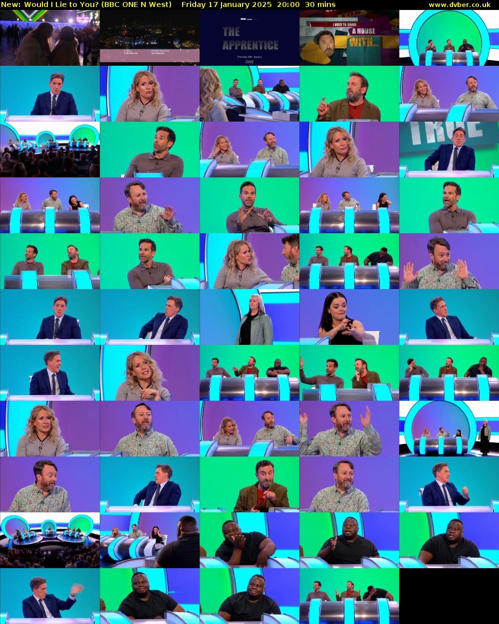 Would I Lie to You? (BBC ONE N West) Friday 17 January 2025 20:00 - 20:30