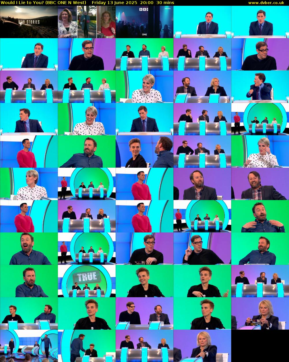 Would I Lie to You? (BBC ONE N West) Friday 13 June 2025 20:00 - 20:30