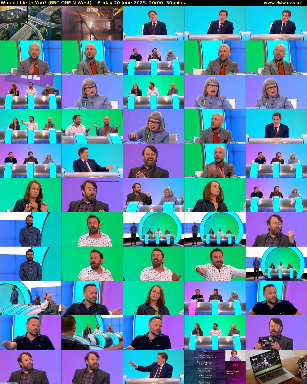 Would I Lie to You? (BBC ONE N West) Friday 20 June 2025 20:00 - 20:30